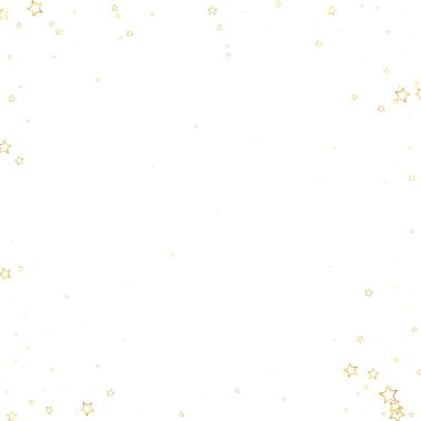 Yıldızlı gece masalı geçmişi. Şirin ışıltılı parıltılar, havada Noel ruhu. Beyaz arkaplanda şenlikli yıldız vektör çizimi.