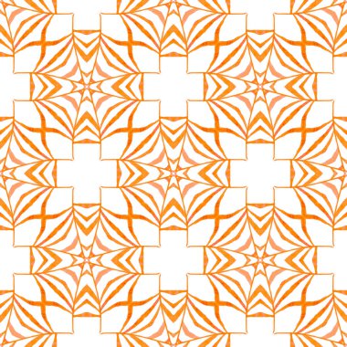 El yapımı Arabesk tasarımı. Turuncu kayda değer boho şık yaz tasarımı. Tekstil hazır, çekici baskı, mayo kumaş, duvar kağıdı, ambalaj. Doğulu arabesk el çizimi sınır.