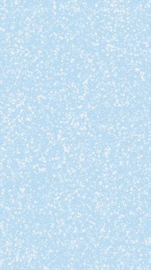 Yılbaşı arka planında kar yağışı var. Hafif uçan kar taneleri ve açık mavi kış arka planındaki yıldızlar. Karlı bayram örtüsü. Dikey vektör illüstrasyonu.