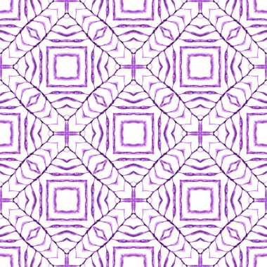 Tekstil hazır, kayda değer baskı, mayo kumaş, duvar kağıdı, ambalaj. Mor canlı boho şık yaz tasarımı. Suluboya, kiremit sınırını tekrarlıyor. Mayo tasarımını tekrarla.