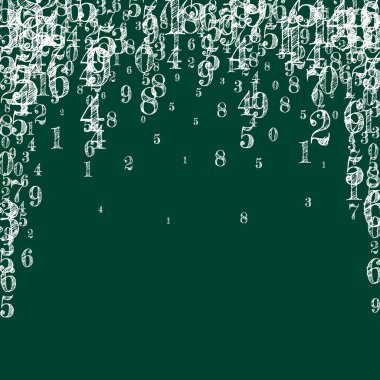 Uçan numaralar ve numaralar. Okul matematik not defteri kapağı. Tahta arka planda matematik afişi var. Düşen sayılar vektör illüstrasyonu.