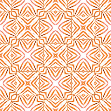 Tekrar eden çizgili el çizgisi sınırı. Turuncu görkemli boho şık yaz tasarımı. Çizgili el çizimi tasarımı. Tekstil hazır yaratıcı baskı, mayo kumaş, duvar kağıdı, ambalaj..