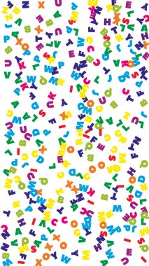 Okul geçmişi kavramı. İngilizce 'nin renkli çocuksu harfleri. Yabancı diller öğrenim kavramı. Okula dönüş afişi .