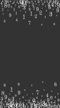 Düşen sayılar. Uçan parmaklarla matematik çalışma konsepti. Tahta arka planda matematik afişi var. Düşen sayılar vektör illüstrasyonu.