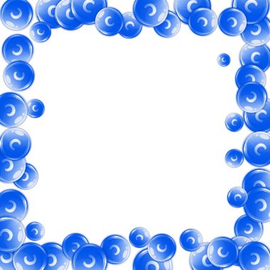 C vitamini yuvarlak kapsülleri rastgele dağılmış. Güzellik ve beslenme cilt bakımı. Temel vitamin vektör illüstrasyonu. Refah kavramı.