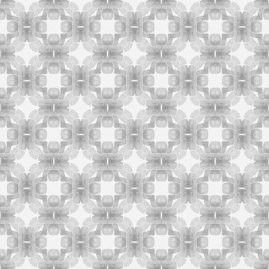 Sembol suluboya deseni. Siyah beyaz havalı boho şık yaz tasarımı. Yeşil geometrik sembolün suluboya sınırı. Tekstil hazır nadir baskılar, mayo kumaş, duvar kağıdı, ambalaj..