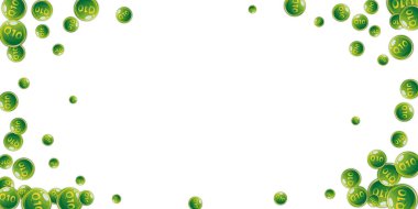 Q10 vitamini yuvarlak kapsülleri rastgele dağılmış. Güzellik ve beslenme cilt bakımı. Sağlıklı yaşam konsepti. Temel vitamin vektör illüstrasyonu.