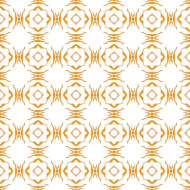 Yaz, egzotik, pürüzsüz sınır. Turuncu enfes boho şık yaz tasarımı. Tekstil hazır yaratıcı baskı, mayo kumaş, duvar kağıdı, ambalaj. Egzotik, pürüzsüz desen.