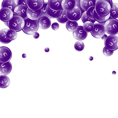 Çinko yuvarlak kapsüller rastgele dağılmış. Güzellik ve beslenme cilt bakımı. Sağlık konsepti. Temel vitamin vektör illüstrasyonu. 