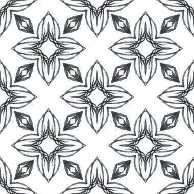 Tekstil hazır silinmez baskı, mayo kumaş, duvar kağıdı, ambalaj. Siyah ve beyaz zarif boho şık yaz tasarımı. Organik fayans. Moda organik yeşil kenar.