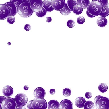 D3 vitamini yuvarlak kapsülleri. Güzellik ve beslenme cilt bakımı. Tıbbi ve bilimsel geçmiş. Sağlıklı yaşam konsepti.