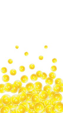 Ferritin yuvarlak damlacıklar rastgele dağılmış. Güzellik ve beslenme cilt bakımı. Sağlık konsepti. Temel vitamin vektör illüstrasyonu. 