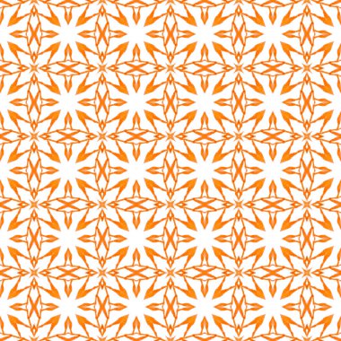 Trendy organic green border. Orange amazing boho chic summer design. Organic tile. Textile ready terrific print, swimwear fabric, wallpaper, wrapping. clipart