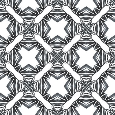 Tekstil hazır orijinal baskı, mayo kumaş, duvar kağıdı, ambalaj. Siyah ve beyaz nadir boho şık yaz tasarımı. Egzotik, pürüzsüz desen. Yaz ekzotik, pürüzsüz sınır.