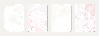 Not defteri kapağı tasarımı. Doğal taşlar, granit, kuvars ve mermerden yapılmış terrazzo soyut arka plan. Venedik terrazzo doku dizüstü bilgisayar kapağı şablonu.