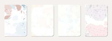 Okul not defteri kapağı tasarımı. Doğal taşlar, granit, kuvars ve mermerden yapılmış terrazzo soyut arka plan. Venedik terrazzo desenli okul not defteri şablonu.