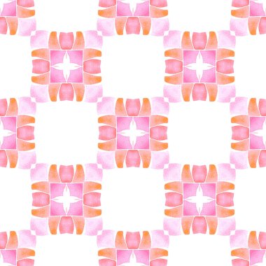 Tekstil hazır inanılmaz baskı, mayo kumaş, duvar kağıdı, ambalaj. Turuncu görkemli boho şık yaz tasarımı. Elle boyanmış suluboya kenar. Döşemeli suluboya arkaplan.