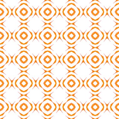El çizimi tropikal, pürüzsüz sınır. Turuncu meraklı boho şık yaz tasarımı. Tekstil hazır şaşırtıcı baskı, mayo kumaş, duvar kağıdı, ambalaj. Tropik, pürüzsüz desen.