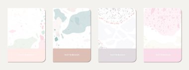 Okul günlüğü kapağı tasarımı. Doğal taşlar, granit, kuvars ve mermerden yapılmış terrazzo soyut arka plan. Venedik terrazzo doku okul günlüğü şablonu.