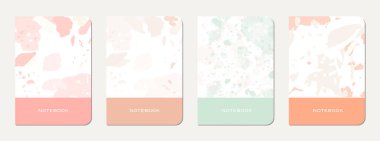 Not defteri kapağı tasarımı. Doğal taşlar, granit, kuvars ve mermerden yapılmış terrazzo soyut arka plan. Venedik terrazzo dokusu şablonu.