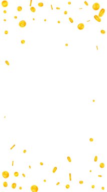 Thai baht coins falling. Gold scattered THB coins. Thailand money. Global financial crisis concept. Vector illustration.