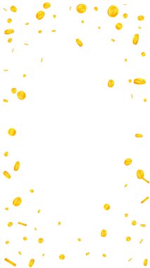 Indian rupee coins falling. Scattered gold INR coins. India money. Great business success concept. Vector illustration.