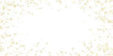 Yıldızlı gece masalı geçmişi. Şirin ışıltılı parıltılar, havada Noel ruhu. Beyaz arkaplanda şenlikli yıldız vektör çizimi.