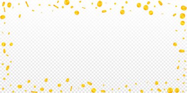 Bitcoin paraları düşüyor. Kripto para birimi etrafa saçılmış altın BTC paralar. İnternet para birimi. Küresel finansal kriz konsepti. Geniş vektör illüstrasyonu.