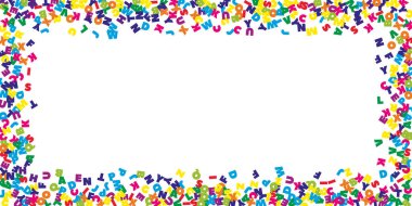 Okul not defteri kapağı. Latin alfabesinin renkli yüzen harfleri. Yabancı diller öğrenim kavramı. Okula dönüş afişi .