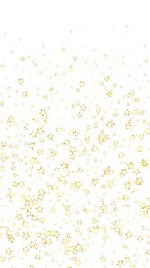 Yıldızlı gece masalı geçmişi. Şirin ışıltılı parıltılar, havada Noel ruhu. Beyaz arkaplanda şenlikli yıldız vektör çizimi.