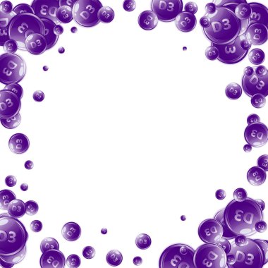 D3 vitamini yuvarlak kapsülleri. Güzellik ve beslenme cilt bakımı. Sağlıklı yaşam konsepti. Tıbbi ve bilimsel geçmiş. 