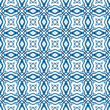 El yapımı Arabesk tasarımı. Mavi muhteşem boho şık yaz tasarımı. Tekstil hazır büyüleyici baskı, mayo kumaş, duvar kağıdı, ambalaj. Doğulu arabesk el çizimi sınır.