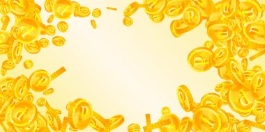 Rus rublesi düşüyor. Dağınık altın paralar. Rusya parası. Küresel finansal kriz konsepti. Geniş vektör illüstrasyonu.