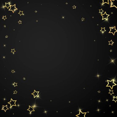 Noel ruhu. Kayan yıldızlar. Noel şablonu örtüşüyor. Siyah arkaplanda kutlama yıldızları vektör çizimi.