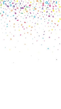 Okul geçmişi kavramı. İngilizce 'nin renkli çocuksu harfleri. Yabancı diller öğrenim kavramı. Beyaz arkaplanda okul afişine geri dön.