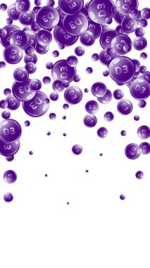 D3 vitamini yuvarlak kapsülleri. Güzellik ve beslenme cilt bakımı. Temel vitamin vektör illüstrasyonu. Refah kavramı.