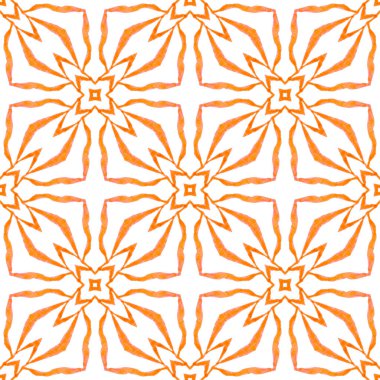 Yaz, egzotik, pürüzsüz sınır. Turuncu parlak boho şık yaz tasarımı. Tekstil hazır, mükemmel baskı, mayo kumaş, duvar kağıdı, ambalaj. Egzotik, pürüzsüz desen.