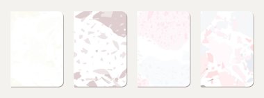 Not defteri kapağı tasarımı. Doğal taşlar, granit, kuvars ve mermerden yapılmış terrazzo soyut arka plan. Venedik terrazzo dokusu şablonu.