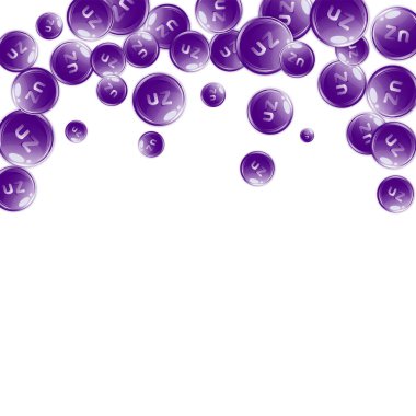 Çinko yuvarlak kapsüller rastgele dağılmış. Güzellik ve beslenme cilt bakımı. Sağlık konsepti. Tıbbi ve bilimsel geçmiş. 