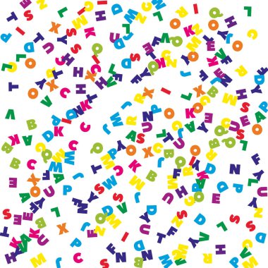 Okul geçmişi kavramı. İngilizce 'nin renkli çocuksu harfleri. Yabancı diller öğrenim kavramı. Okula dönüş afişi .