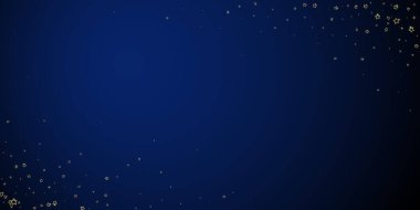 Noel yıldızları vektör kaplaması. Sihirli yıldızlar lüks konfeti. Noel ruhu. Koyu mavi arkaplanda kutlama yıldızları vektör illüstrasyonu.