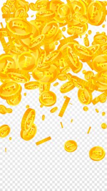 İsviçre frangı para yağıyor. Altın dağınık CHF paraları. İsviçre parası. Küresel finansal kriz konsepti. Vektör illüstrasyonu.