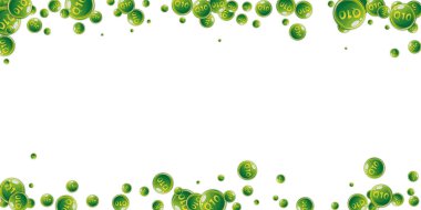 Q10 vitamini yuvarlak kapsülleri rastgele dağılmış. Güzellik ve beslenme cilt bakımı. Temel vitamin vektör illüstrasyonu. Refah kavramı.