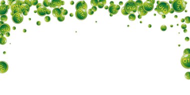 Q10 vitamini yuvarlak kapsülleri rastgele dağılmış. Güzellik ve beslenme cilt bakımı. Temel vitamin vektör illüstrasyonu. Refah kavramı.