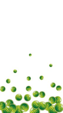 Q10 vitamini yuvarlak kapsülleri rastgele dağılmış. Güzellik ve beslenme cilt bakımı. Sağlık konsepti. Temel vitamin vektör illüstrasyonu. 