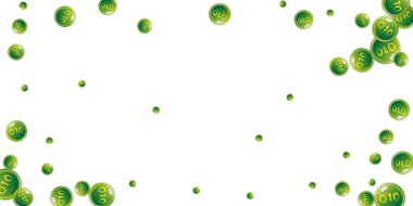 Q10 vitamini yuvarlak kapsülleri rastgele dağılmış. Güzellik ve beslenme cilt bakımı. Sağlıklı yaşam konsepti. Tıbbi ve bilimsel geçmiş. 