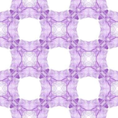 Tekstil baskıya hazır, mayo kumaşı, duvar kağıdı, ambalaj kağıdı. Mor muhteşem boho şık yaz tasarımı. Tropik, pürüzsüz desen. El çizimi tropikal, pürüzsüz sınır.