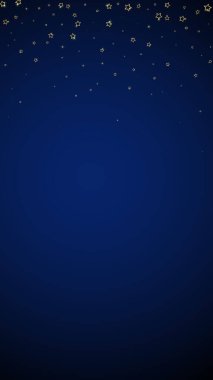 Noel yıldızları vektör kaplaması. Sihirli yıldızlar lüks konfeti. Noel ruhu. Koyu mavi arkaplanda kutlama yıldızları vektör illüstrasyonu.