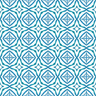 El yapımı Arabesk tasarımı. Mavi zarif boho şık yaz tasarımı. Tekstil hazır olağanüstü baskı, mayo kumaş, duvar kağıdı, ambalaj. Doğulu arabesk el çizimi sınır.