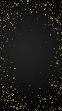 Noel yıldızları vektör kaplaması. Sihirli yıldızlar lüks konfeti. Noel ruhu. Siyah arkaplanda kutlama yıldızları vektör çizimi.